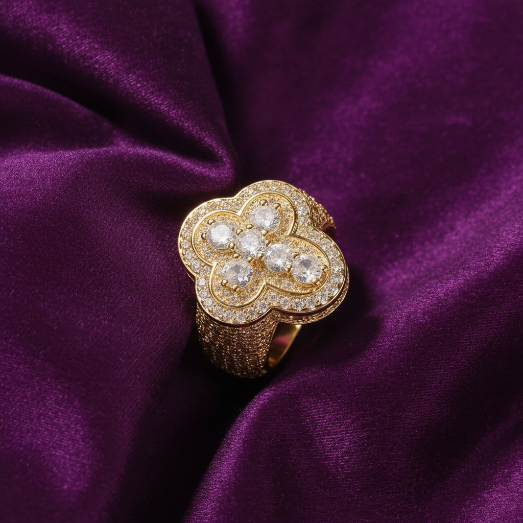Iced Out Pointer Middle Set Ring