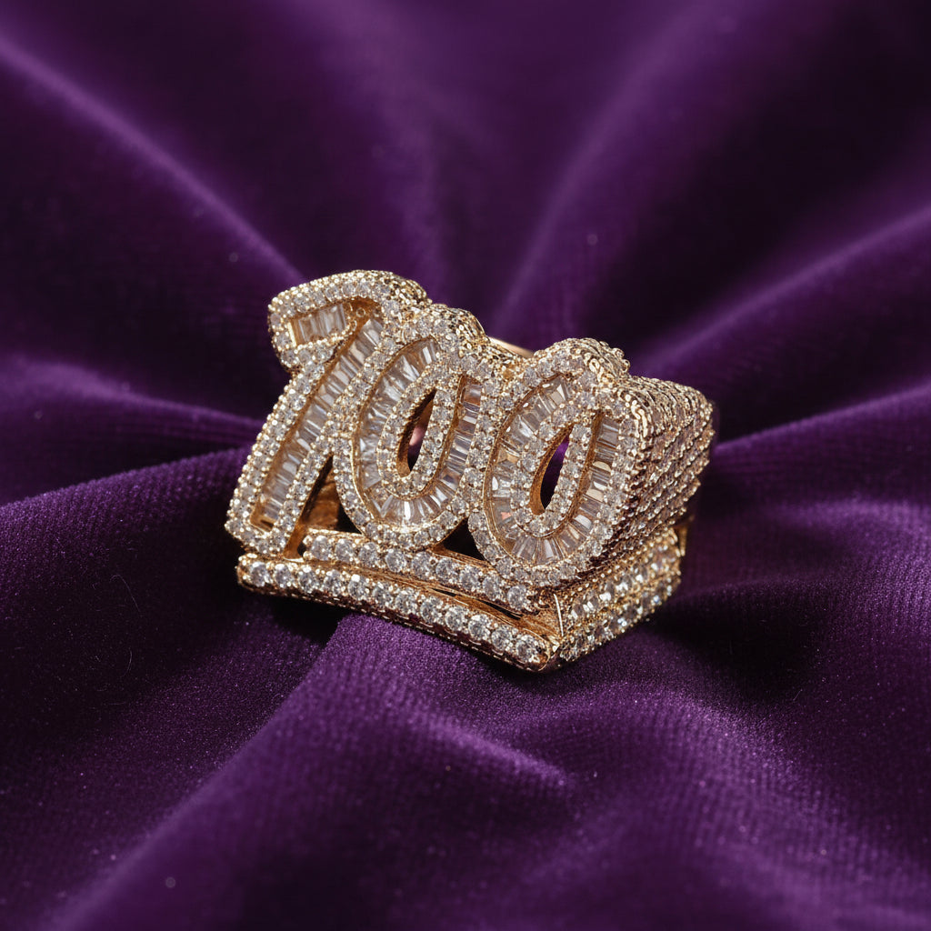 Iced Out 100 Logo Ring