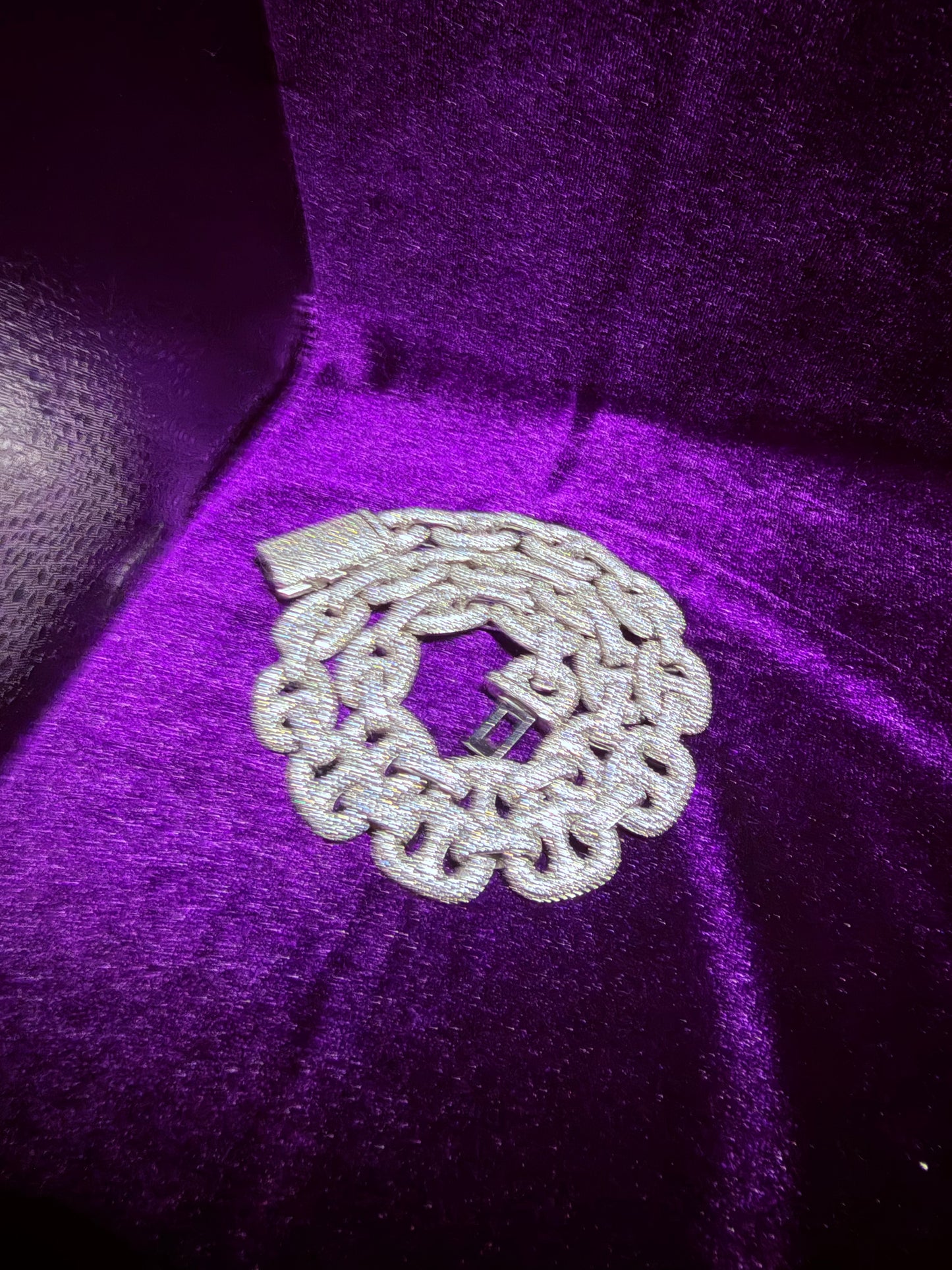 Silver Iced Out Gucci Link Necklace