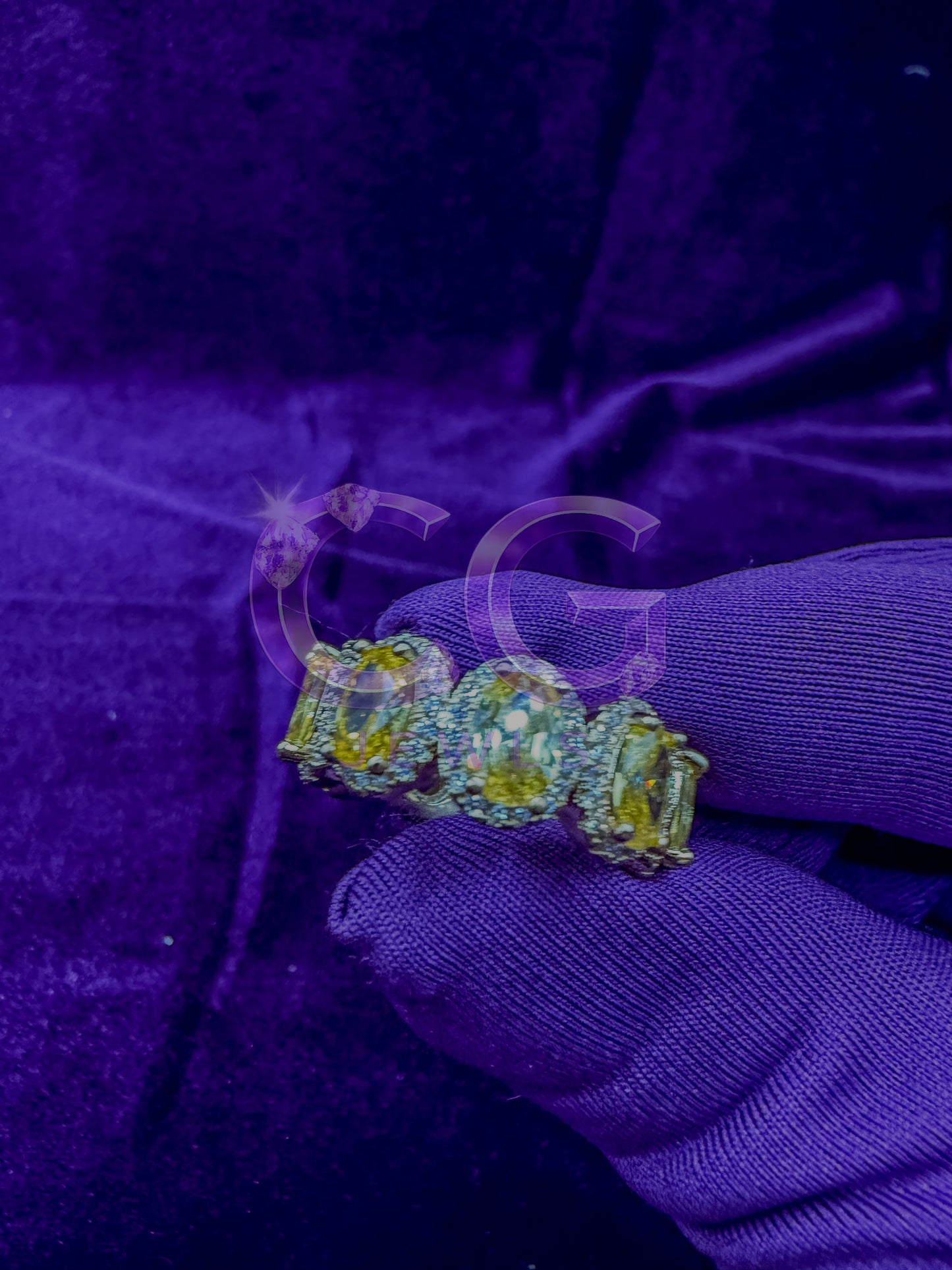 Gold Canary Yellow Stone Ring