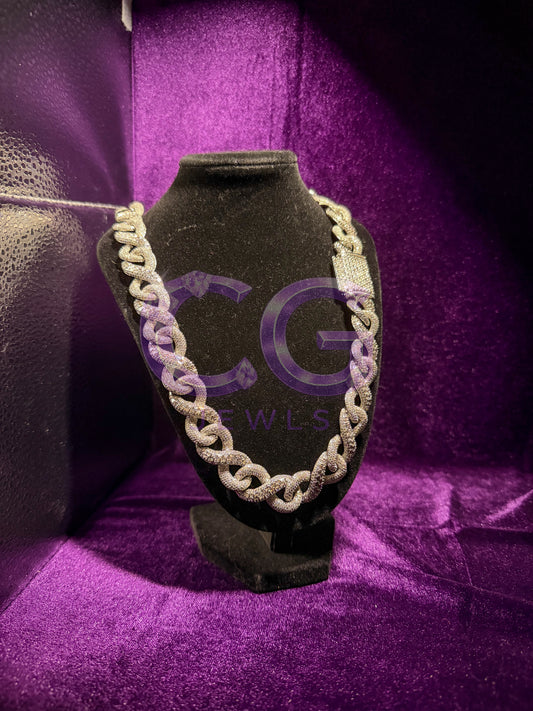 Silver Infinity baguette Link Necklace