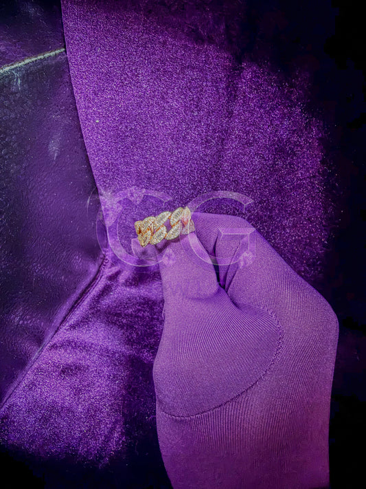 Rose Gold Cuban Link Baguette Ring