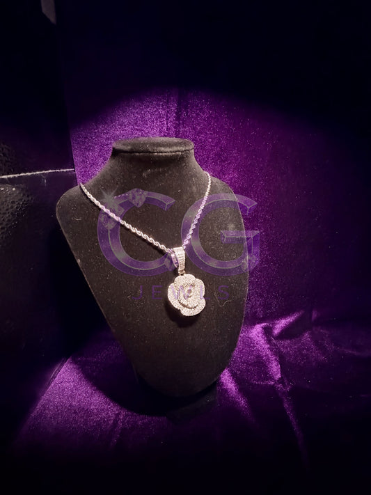 Silver Rose Pendant