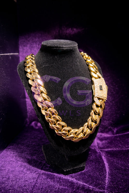 20mm Hand Filed Monaco Gold Cuban