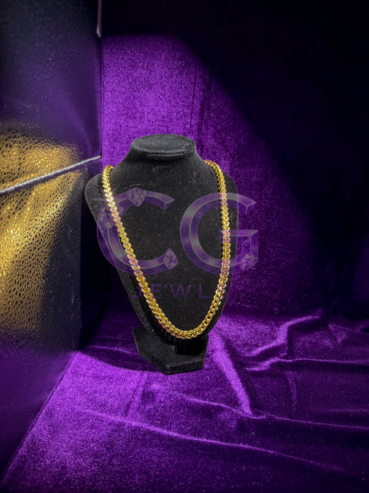 Gold Box Wheat Link Necklace