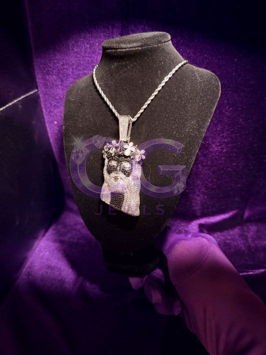 Silver B&W Jesus Peice Pendant