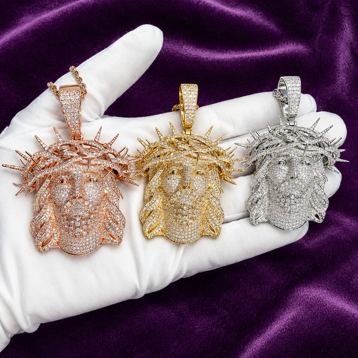 Iced Out Big Thorn Jesus Pendant