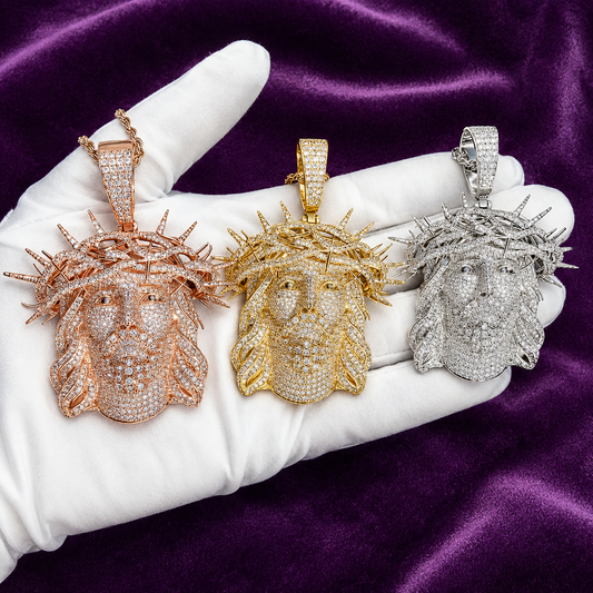 Iced Out Big Thorn Jesus Pendant