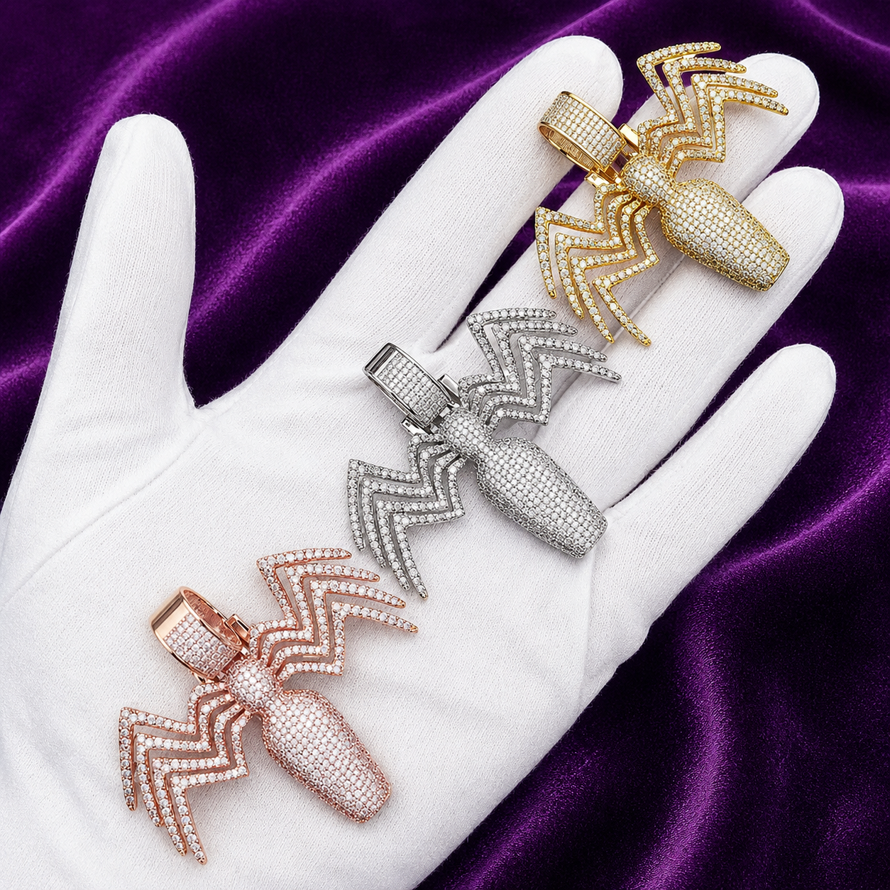 Iced Out Spider Pin Pendant