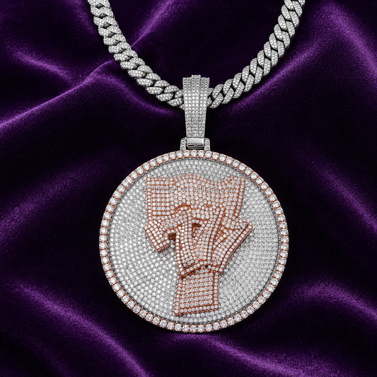 Iced Out "777" Circle Pendant 3 Inch