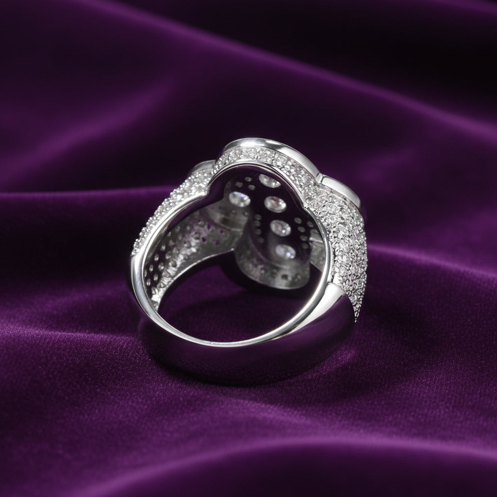 Iced Out Pointer Middle Set Ring