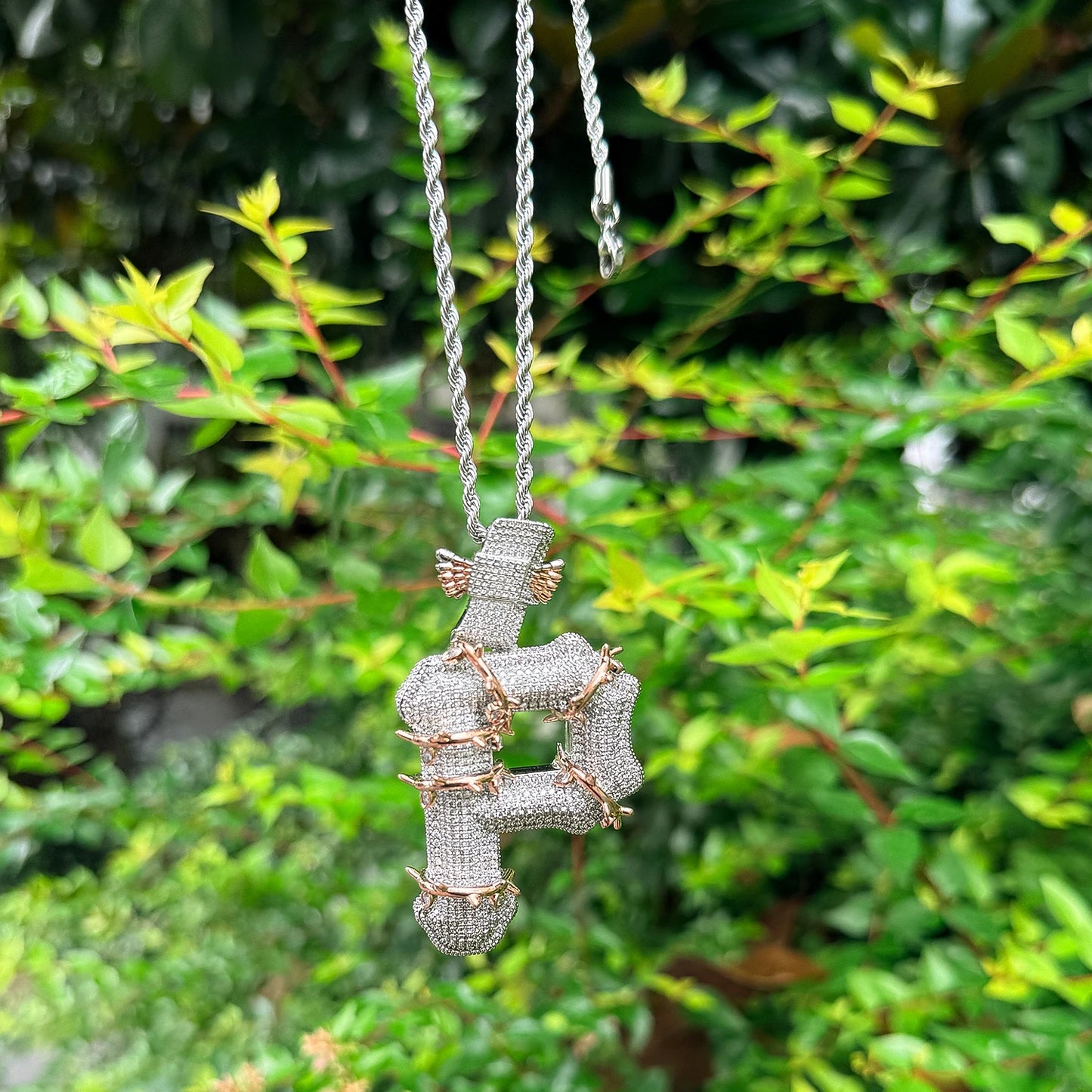 Iced Out Pittsburg Vine Logo Pendant