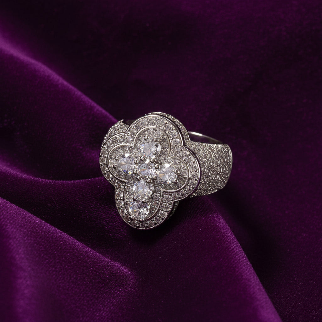 Iced Out Pointer Middle Set Ring
