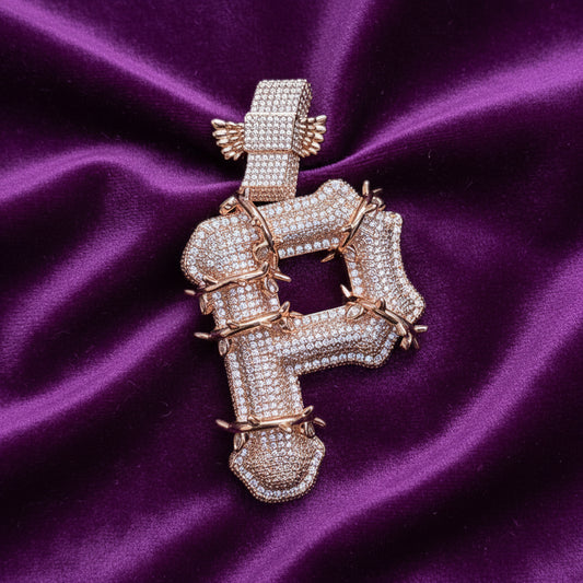 Iced Out Pittsburg Vine Logo Pendant