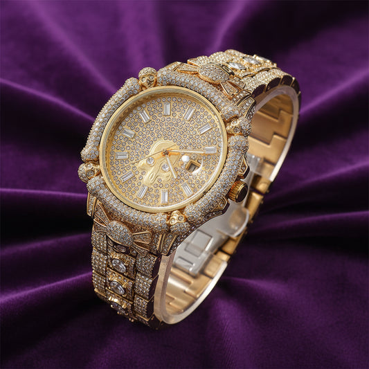 Iced Out Skeleton Bone Style Watch