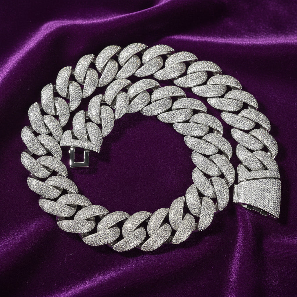 Iced Out 28Mm Cuban Link Necklace
