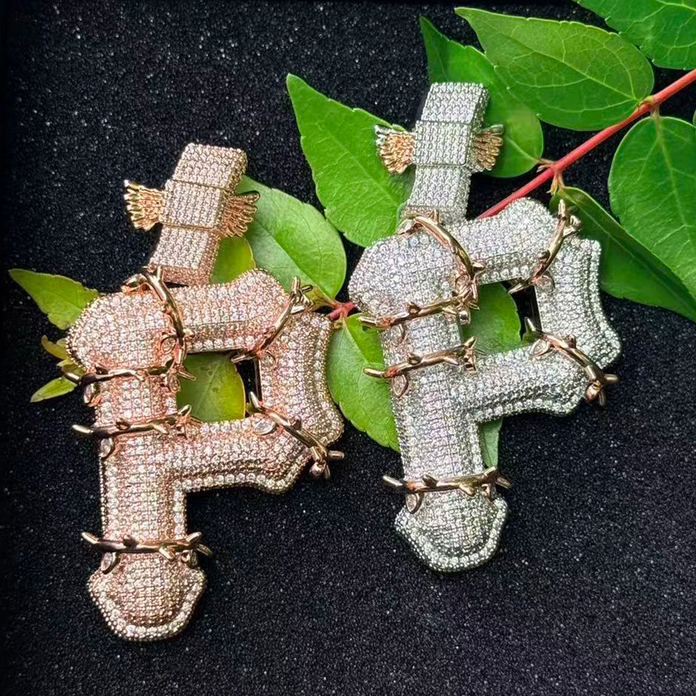 Iced Out Pittsburg Vine Logo Pendant