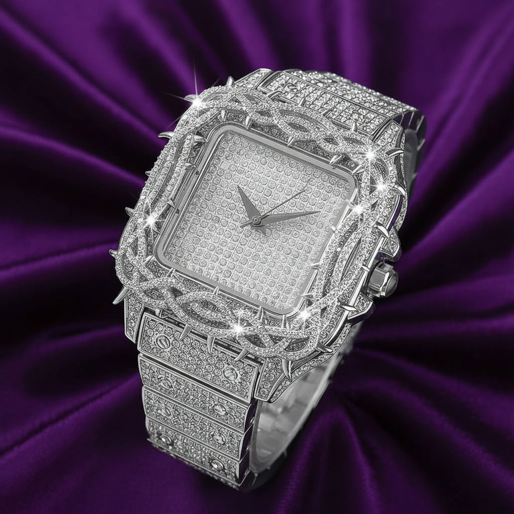 Thorns Crown Iced Out Bezel Custom Watch