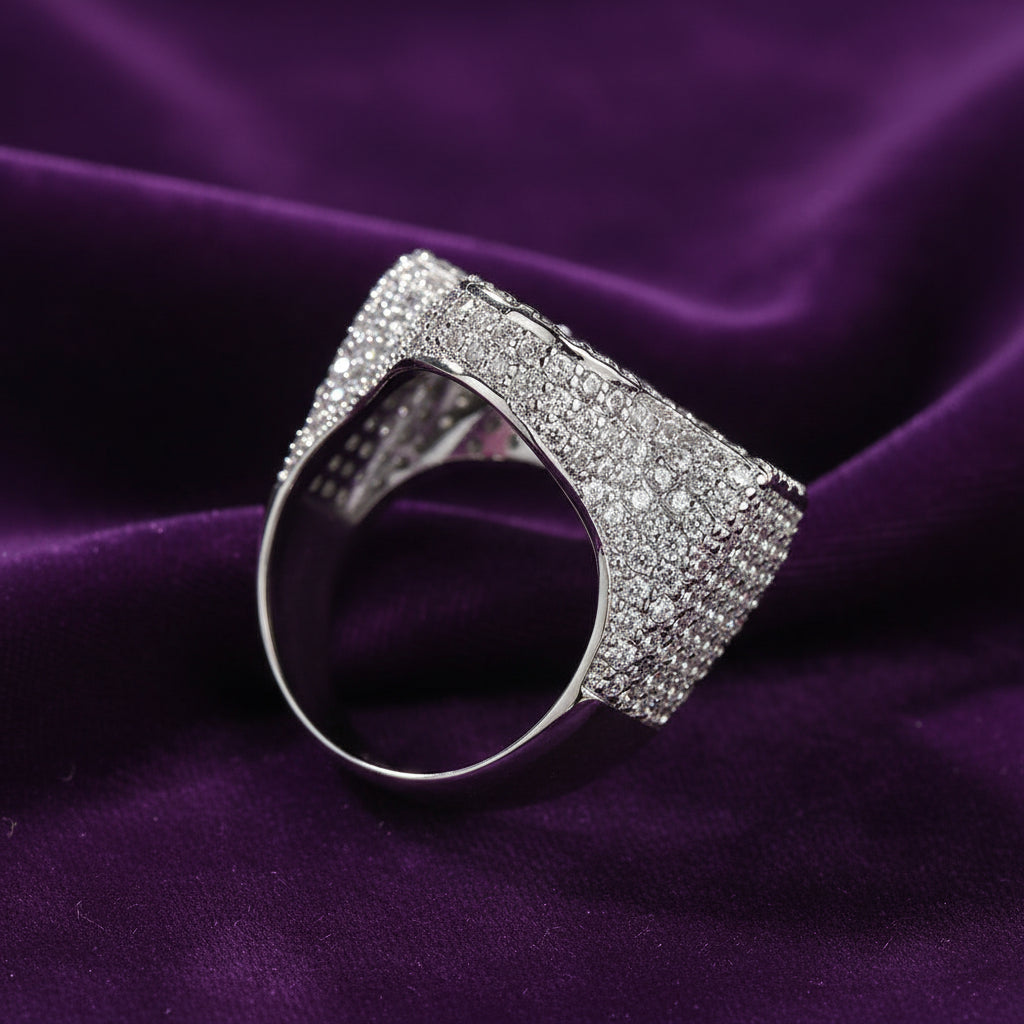 Iced Out Baguette Ankh Ring