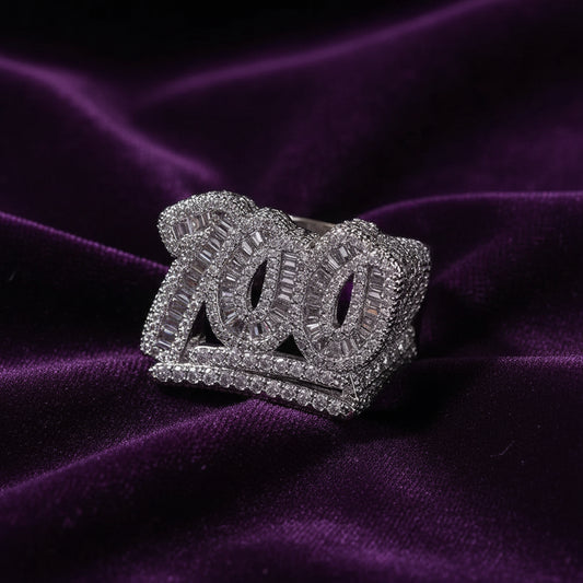 Iced Out 100 Logo Ring
