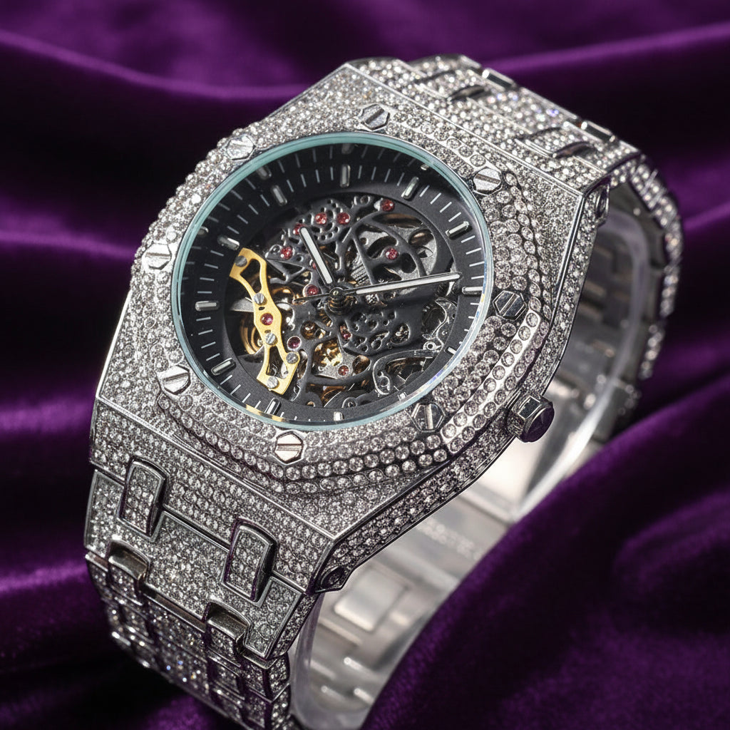 Iced Out Piguet Style Automatic Watch