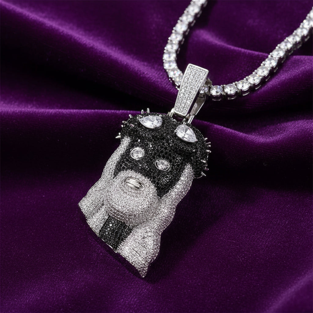 Iced Out B/W Jesus Pendant