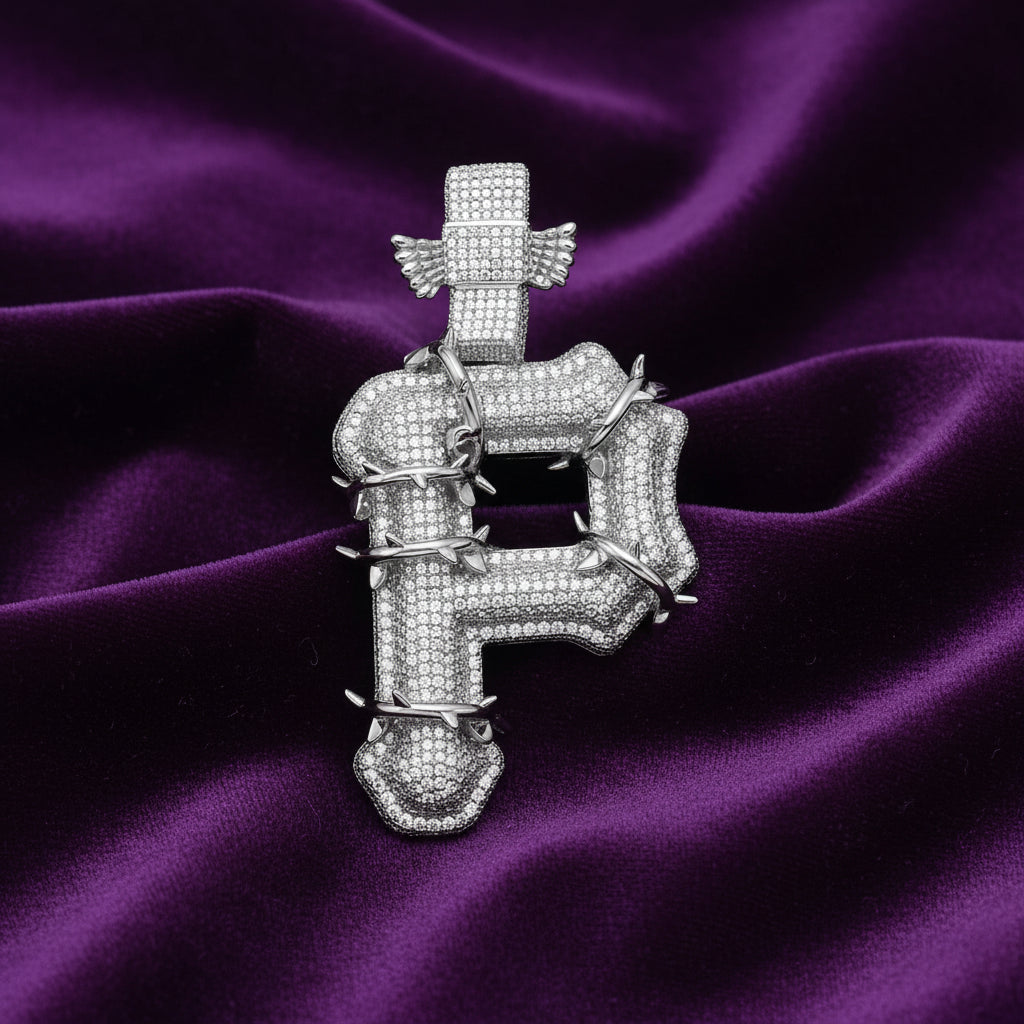 Iced Out Pittsburg Vine Logo Pendant