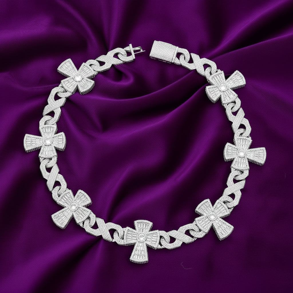 Iced Out Big Cross Infinity Necklace