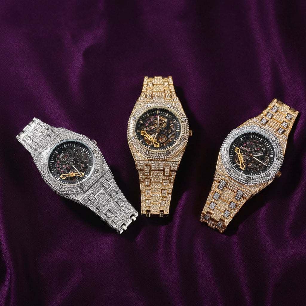 Iced Out Piguet Style Automatic Watch