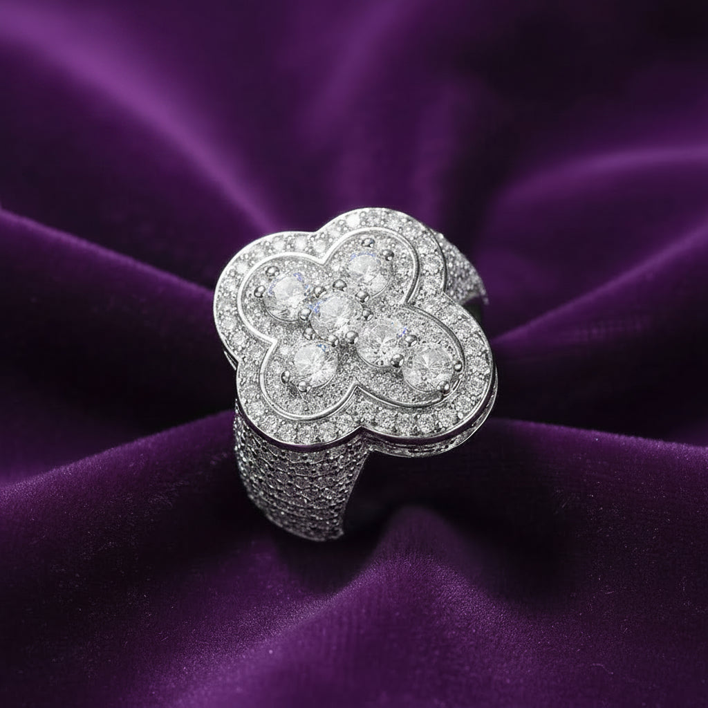 Iced Out Pointer Middle Set Ring