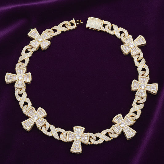 Iced Out Big Cross Infinity Necklace