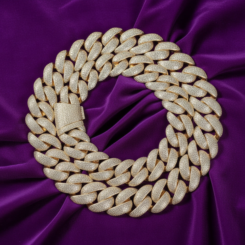 Iced Out 28Mm Cuban Link Necklace