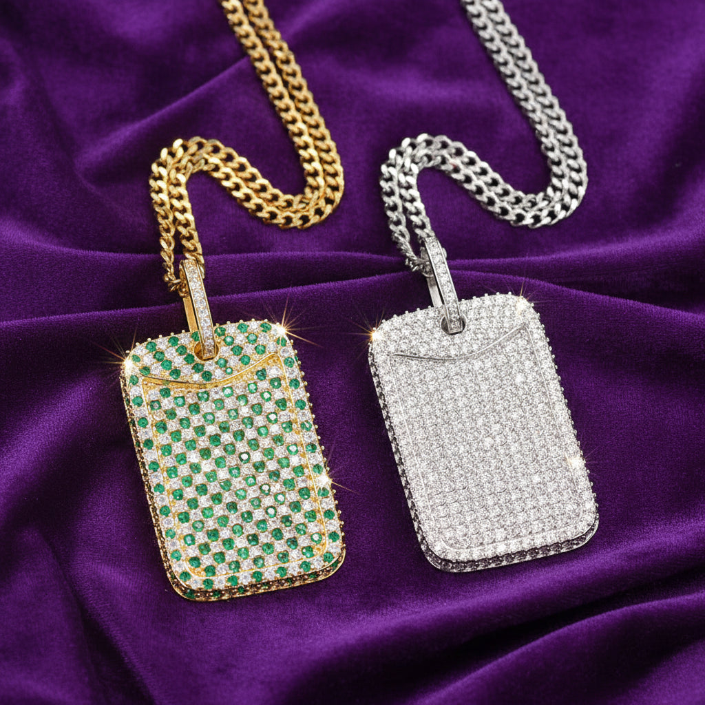Iced Out Dog Tags