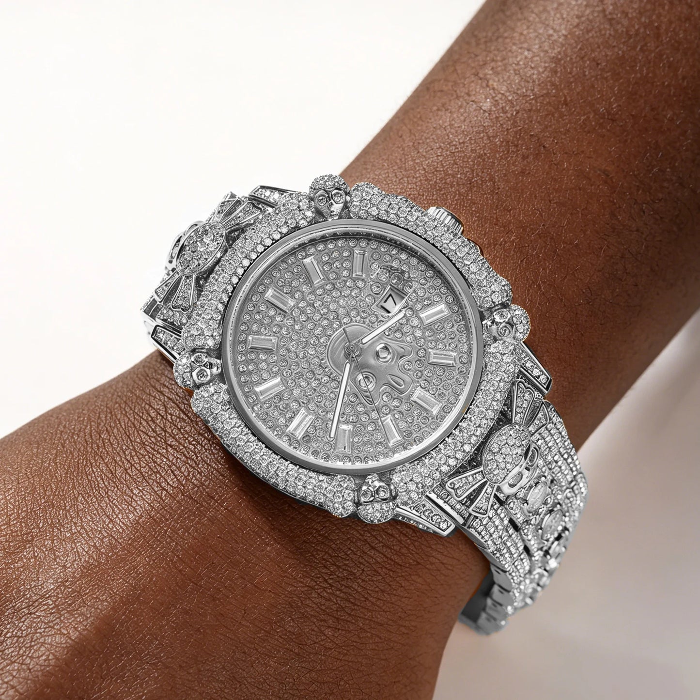 Iced Out Skeleton Bone Style Watch